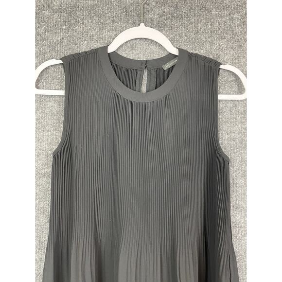Adrianna Papell Pleated Sleeveless Tank Top in Black Women's Small - Picture 2 of 9